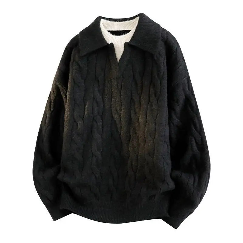 American high street hip-hop couple retro round neck sweater