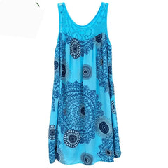 clothing sleeveless camisole dress lace print sleeveless large swing loose dress long skirt plus size