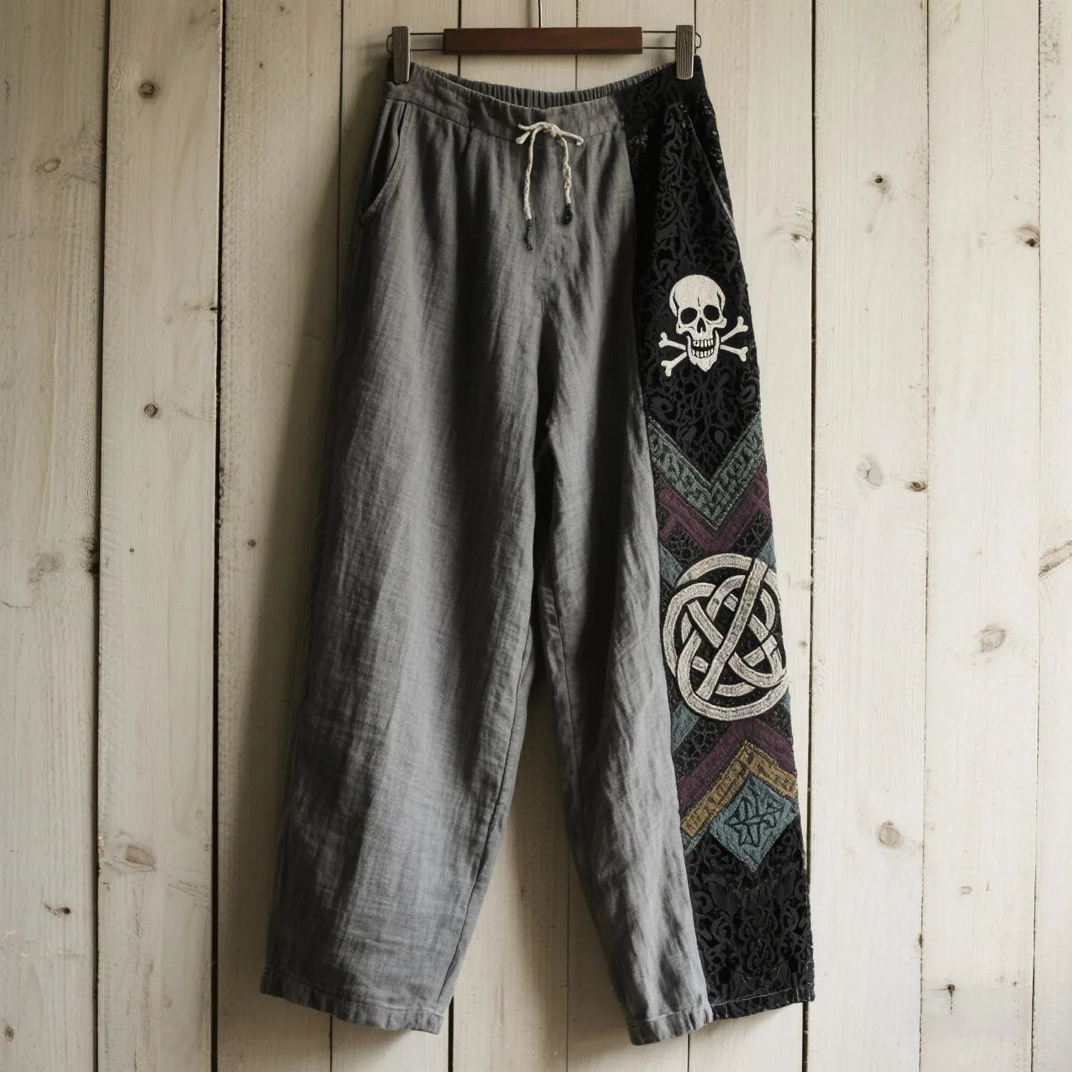 retro Viking Celtic art knot 3D printed casual pants drawstring straight leg pants beach pants