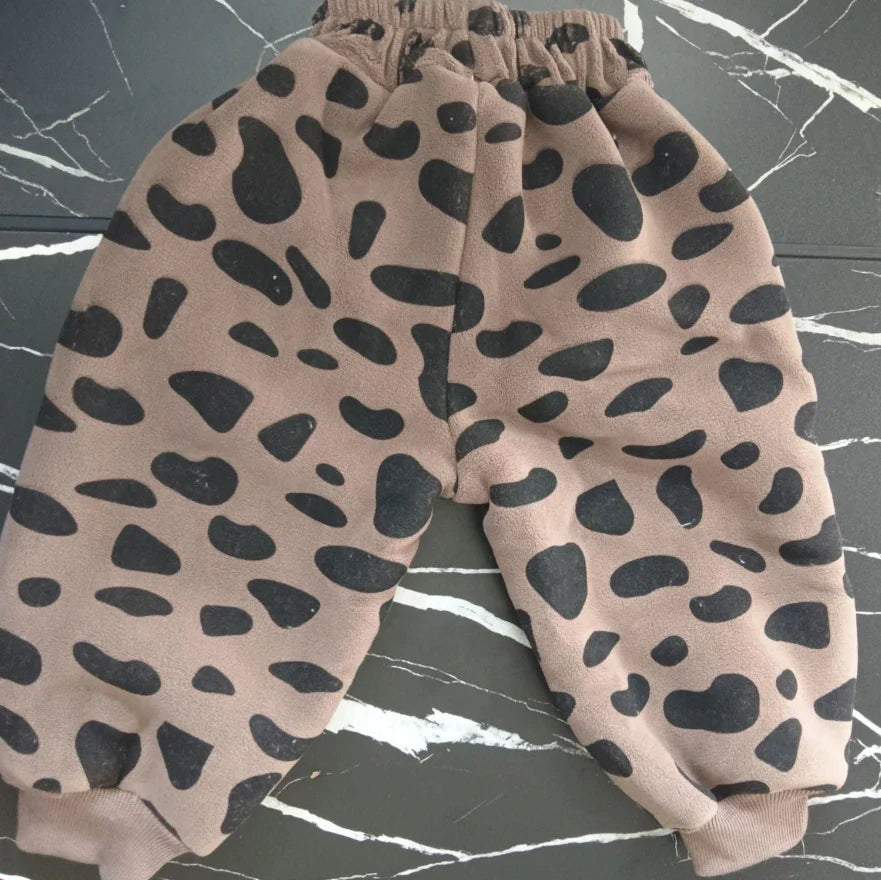 Plush Pants Velvet Boy's Thick Sweatpants Kids Girls Cartoon Trousers Children's Warm Pants Trend