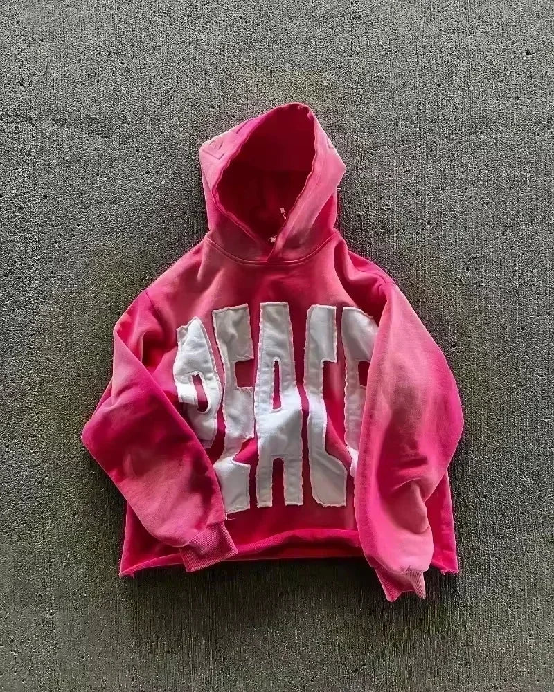 Korean Simple Gray Double Sided Oversized Zipper Hoodie Y2K Harajuku Gothic Casual Joker Couple Sweatshirt