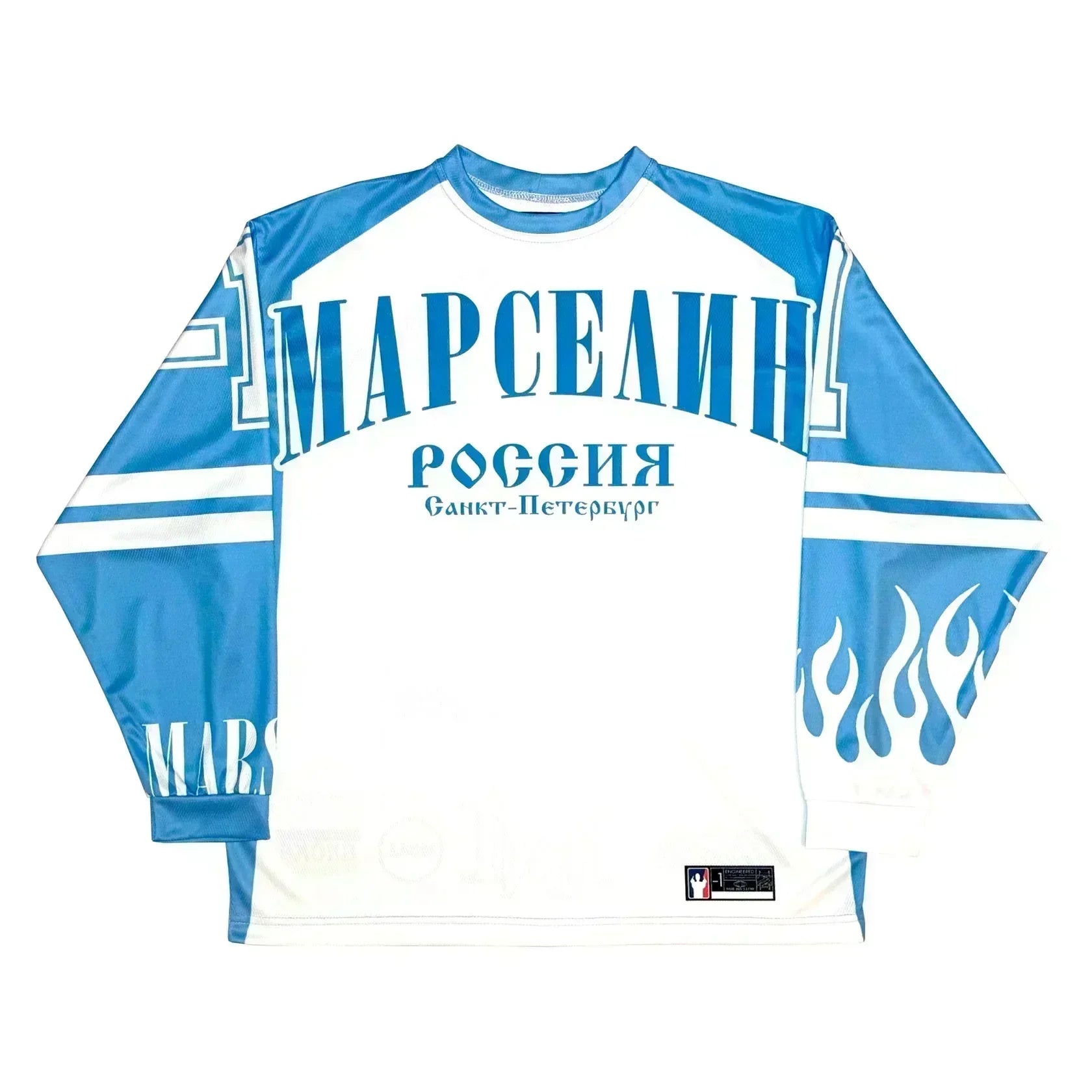 Y2K American марселин Jersey Long Sleeved T Shirt Street Wear Casual Baseball Jacket Harajuku Retro Loose Sports Shirt