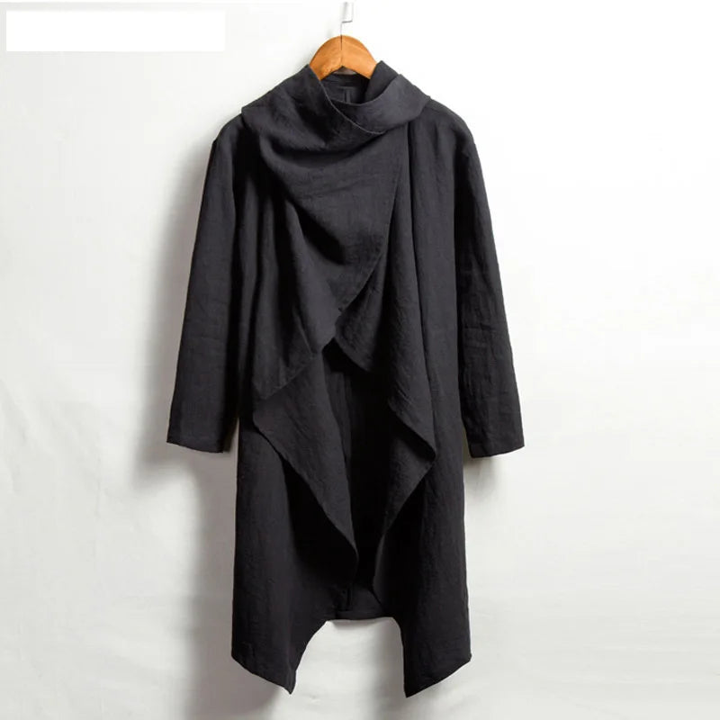 Personality Retro Long Irregular Capes Shirts Leisure Holiday Beach Cotton