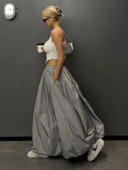 Deeptown Korean Style Casual Long Skirt