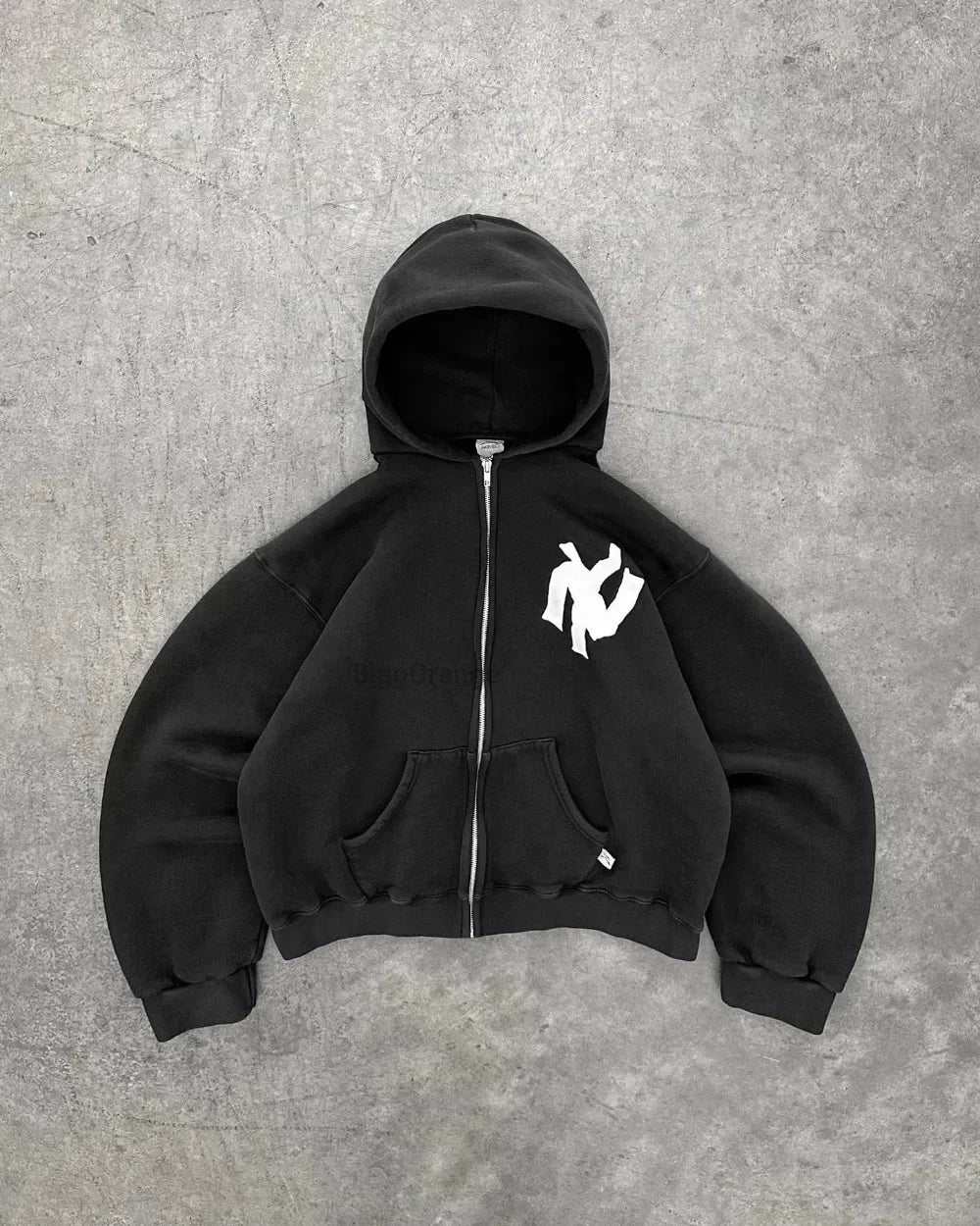 Y2K Harajuku Blue Letter Pattern Printed Hooded Sweatshirt