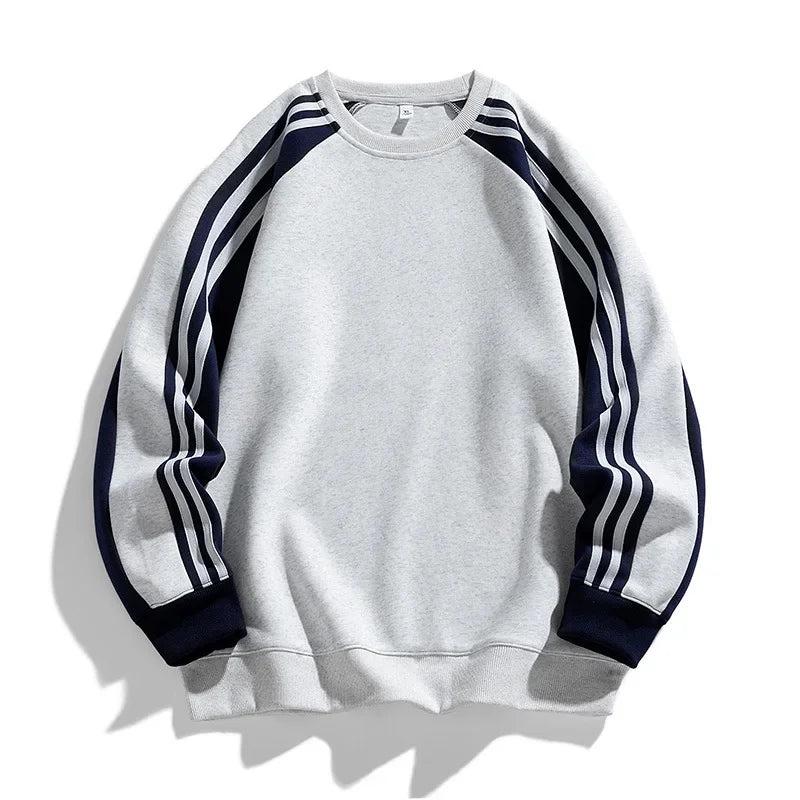 American Style Loose Fit round Neck Sweatshirt Unisex Youth Casual Top Simple Design