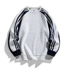 American Style Loose Fit round Neck Sweatshirt Unisex Youth Casual Top Simple Design