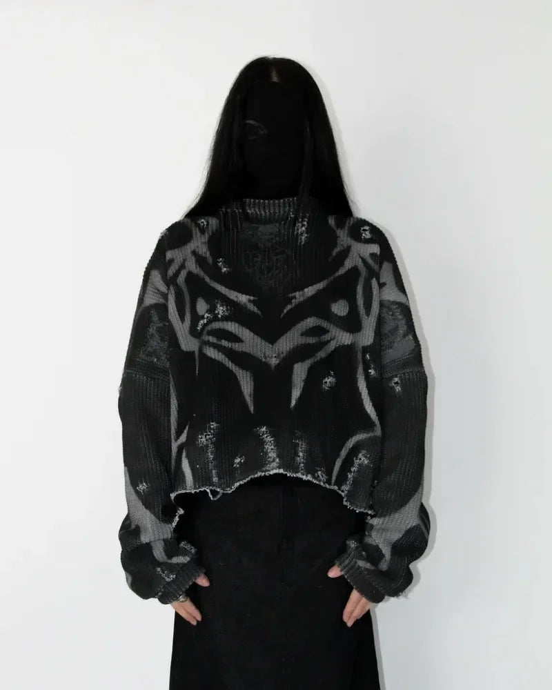 or sportswear Y2K striped multifunctiona top retro long sleeved Harajuku punk gothic high street slim fit pullover