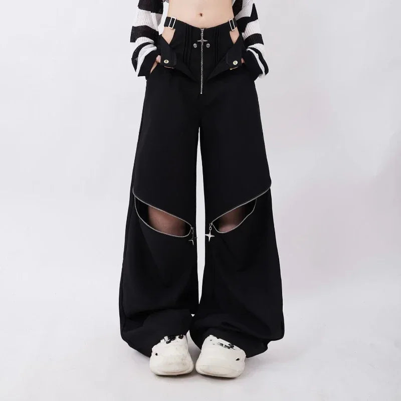 American Individualized Spicy Girl Hollow Out Workwear Pants