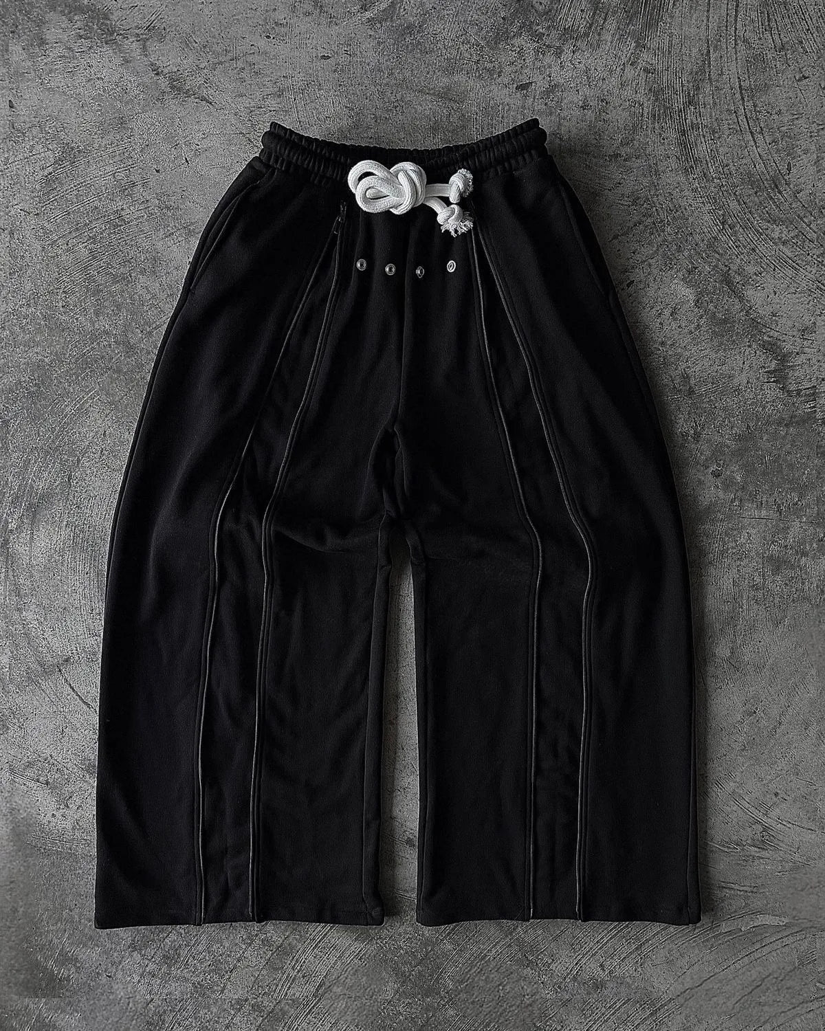 Casual versatile trend personalized street loose black rock Wide Leg Korean Trousers Streetwear pants