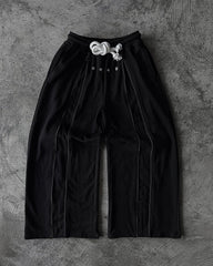 Casual versatile trend personalized street loose black rock Wide Leg Korean Trousers Streetwear pants