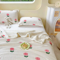 Cartoon Printed Lamb Wool Blanket Thick
