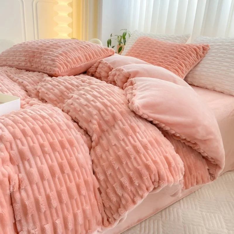 Rabbit Velvet Milk Single Product Quilt Cover Thickened Warm Solid Duvet Bedding
