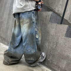 American Tween Girl High Distressed Wide Leg Banana Jeans