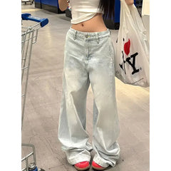 Blue Jeans Y2K Baggy Vintage High Waisted Jeans Straight Streetwear Casual Big Size Wide Leg Denim Pants
