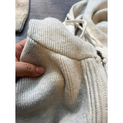 Hooded Knitted Cardigan Korean Zipper Sweater Outerwear Long Sleeve Knitwear Streetwear Casual Jumpers New