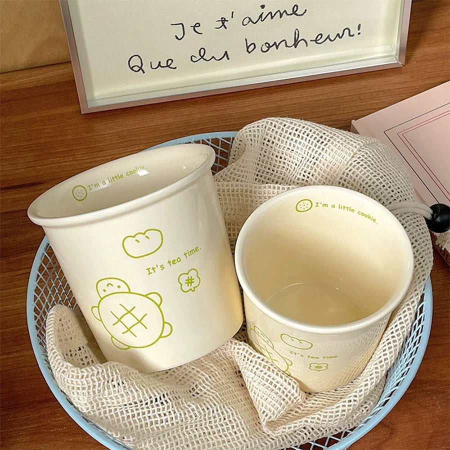 ins colorful polka dot smiley face espresso cup small hand-held cup ceramic cup