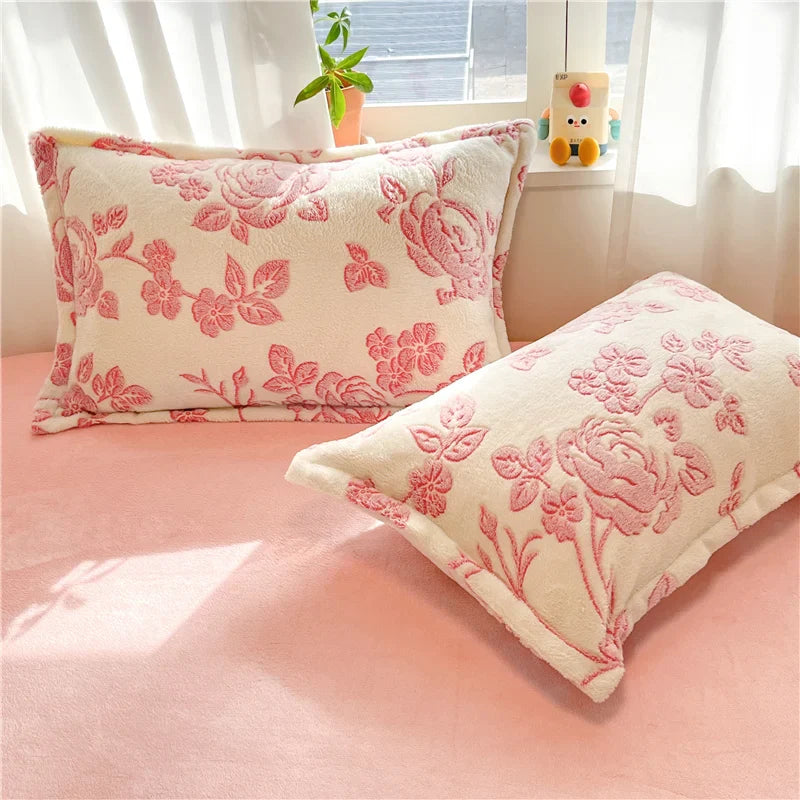 2pcs Fluffy Plush Pillowcase