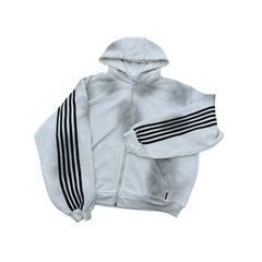 Gothic Punk Y2k Hoodie Two Piece Set Hip Hop Trend Side Striped Embroidered Zipper Hoodie Harajuku Retro Casual Wide Leg Jeans