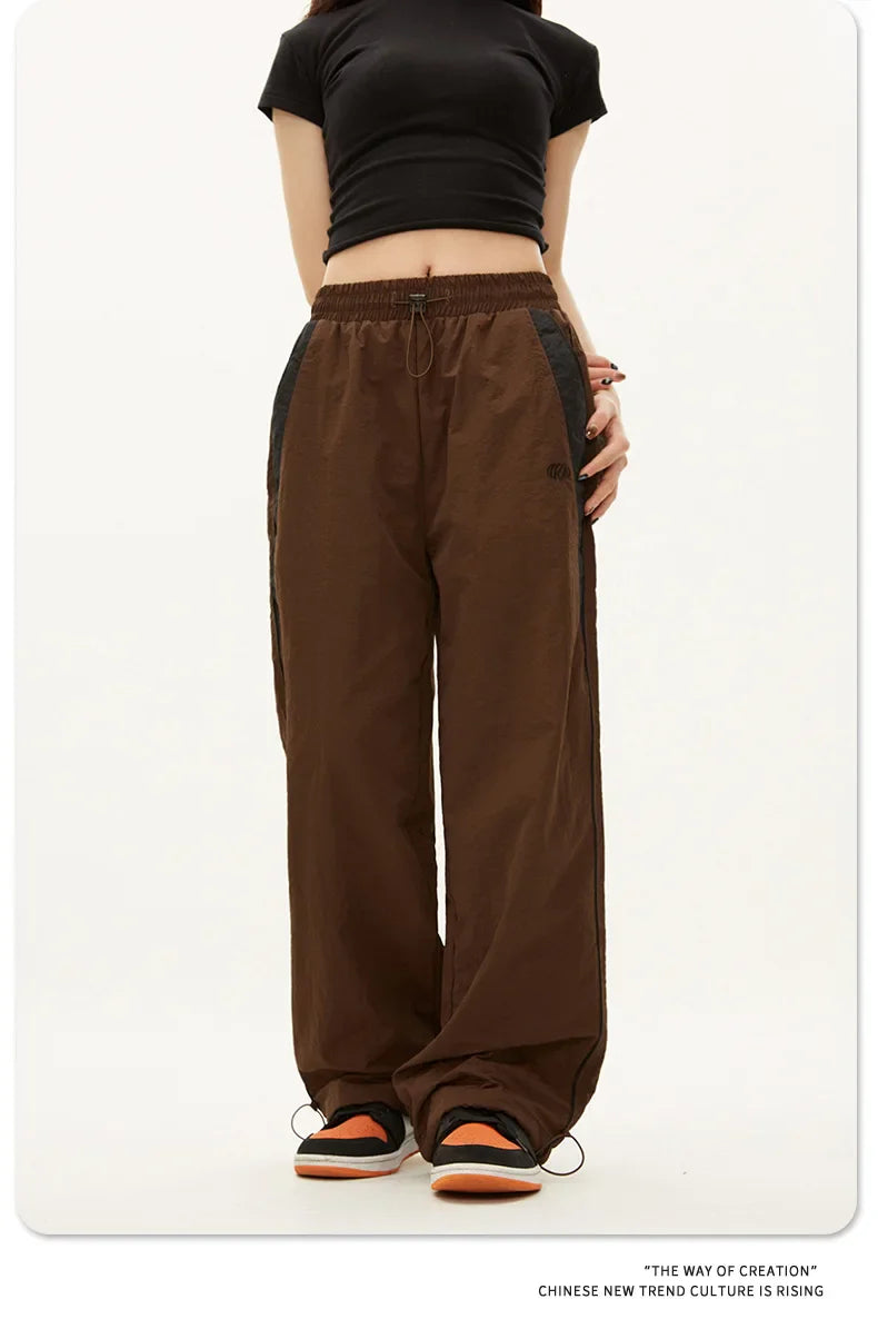 Y2K Vintage Loose Pant Casual Street Hip Hop Baggy Pants High Waist Wide Leg Trousers Solid Joggers Clothes