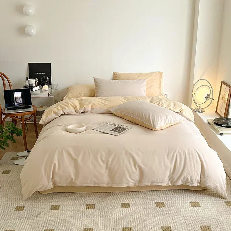 100% Cotton Duvet Cover Set Double Skin Friendly Quilt Cover Set Comforter Covers Pillowcase Bedding Set Custom Size No Sheets