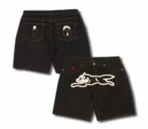 Y2k American Retro Hip-Hop Printed Denim Shorts