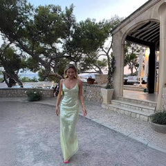Backless Maxi Dress Dresses Cross Halter U Neck Slim Glitter Evening Robe Lady Beach Dresses