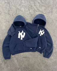 Y2K Harajuku Letter Pattern Printed Hooded Sweatshirt Hip Hood Casual Loose
