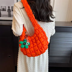 Bag Korean Version Sweet Girly Style Shoulder Bag Casual Bubble Dumpling Bag Fold Cloud Bags Exquisite