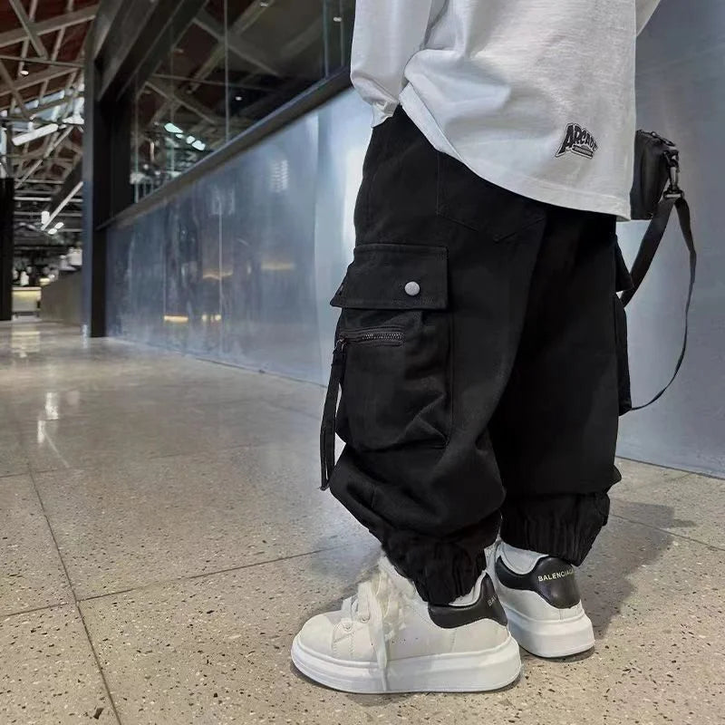 Boys Casual Cargo Pants Big Kids Sport Long Pants Teenage Streetwear Baggy Trousers Children Joggers Pants