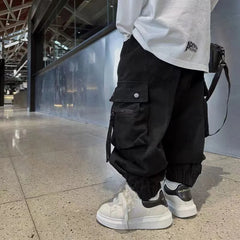 Boys Casual Cargo Pants Big Kids Sport Long Pants Teenage Streetwear Baggy Trousers Children Joggers Pants