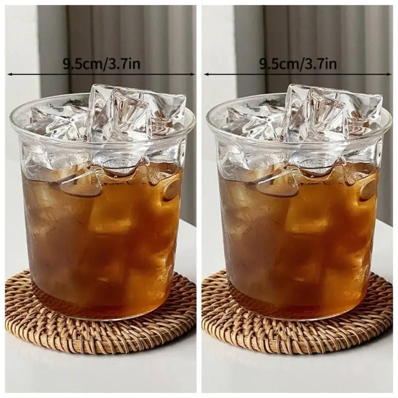 Glass Drinkware Cold Coffee Cups Latte Coffee Glass Iced Juice Milk Water Bottle