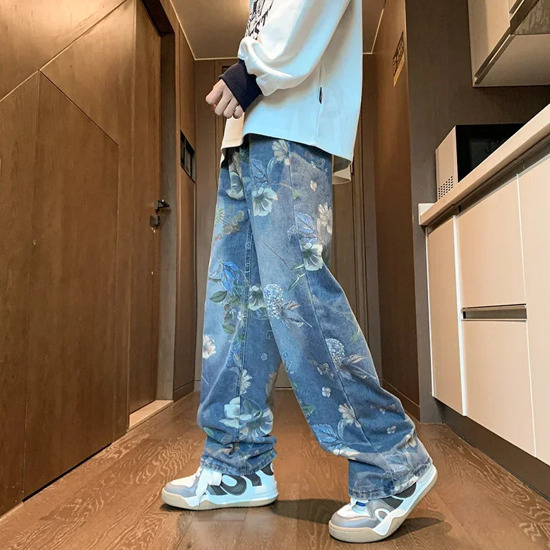Floral Printed Jeans