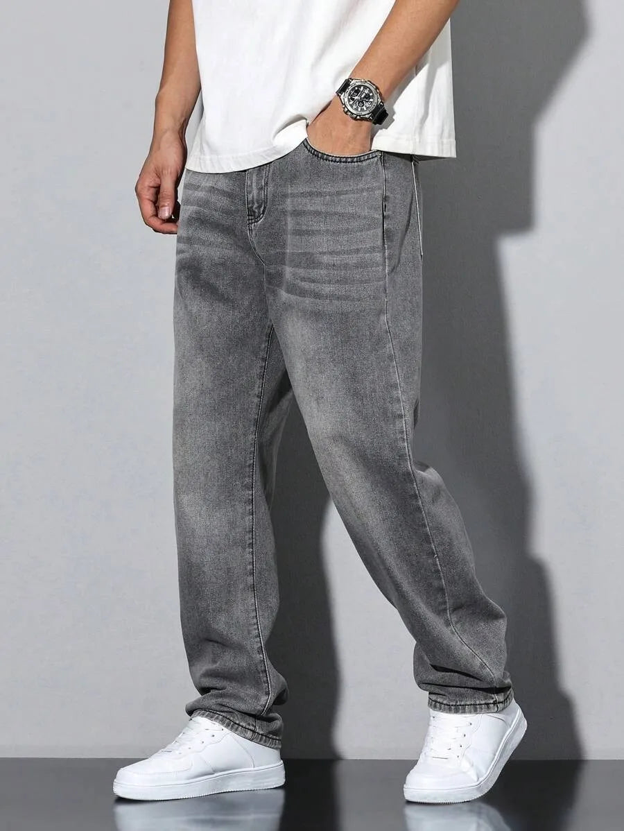 straight skinny grey jeans, straight