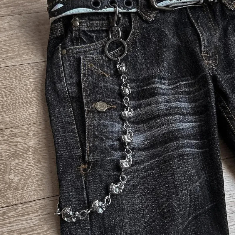 High Waist Harajuku Loose Embroidered Jeans with Rock Punk Style Y2K Micro La Retro Wide Leg Pants