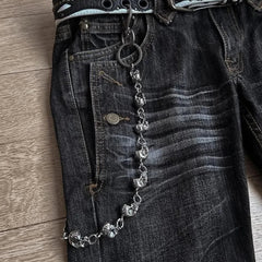 High Waist Harajuku Loose Embroidered Jeans with Rock Punk Style Y2K Micro La Retro Wide Leg Pants