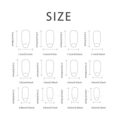 24 PCs Long French Minimalist Moon Nails with 1 Jelly