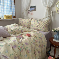 Floral Style Duvet Cover Pure Cotton Bed Cover Girls Soft Comforter Covers Set with Pillowcase이불커버 King Size Quilt Cover Set