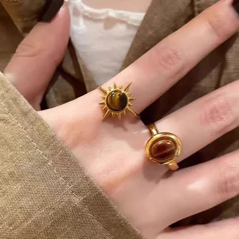 Vintage Brown Stone Rings