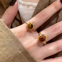 Vintage Brown Stone Rings