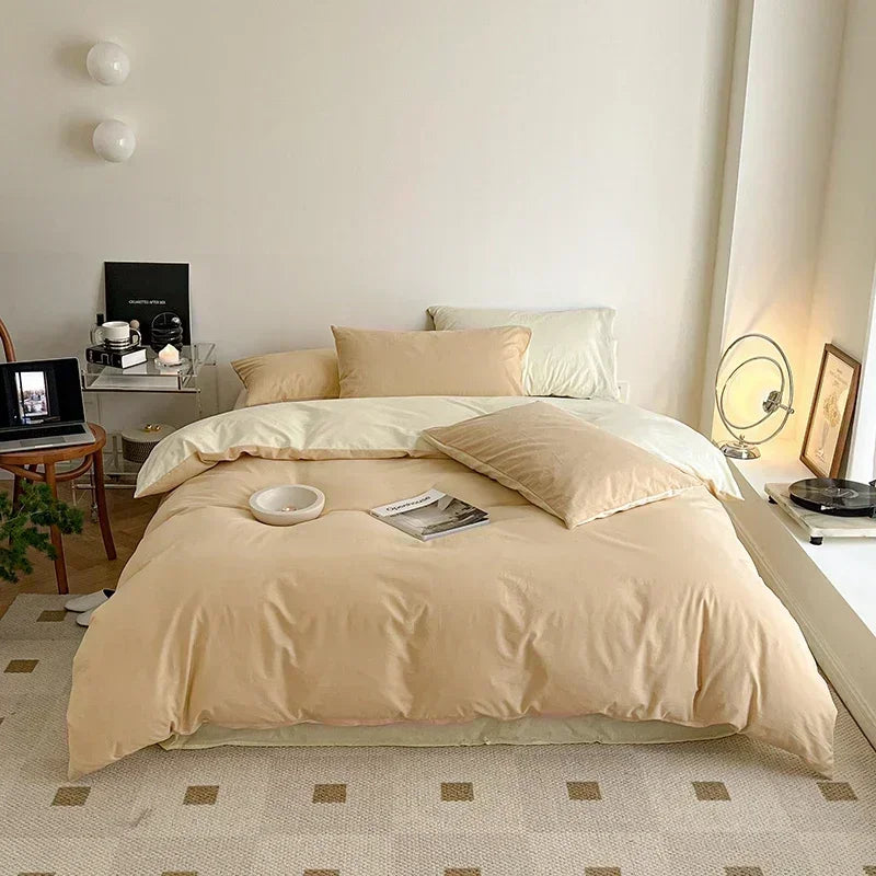 100% Cotton Duvet Cover Set Double Skin Friendly Quilt Cover Set Comforter Covers Pillowcase Bedding Set Custom Size No Sheets