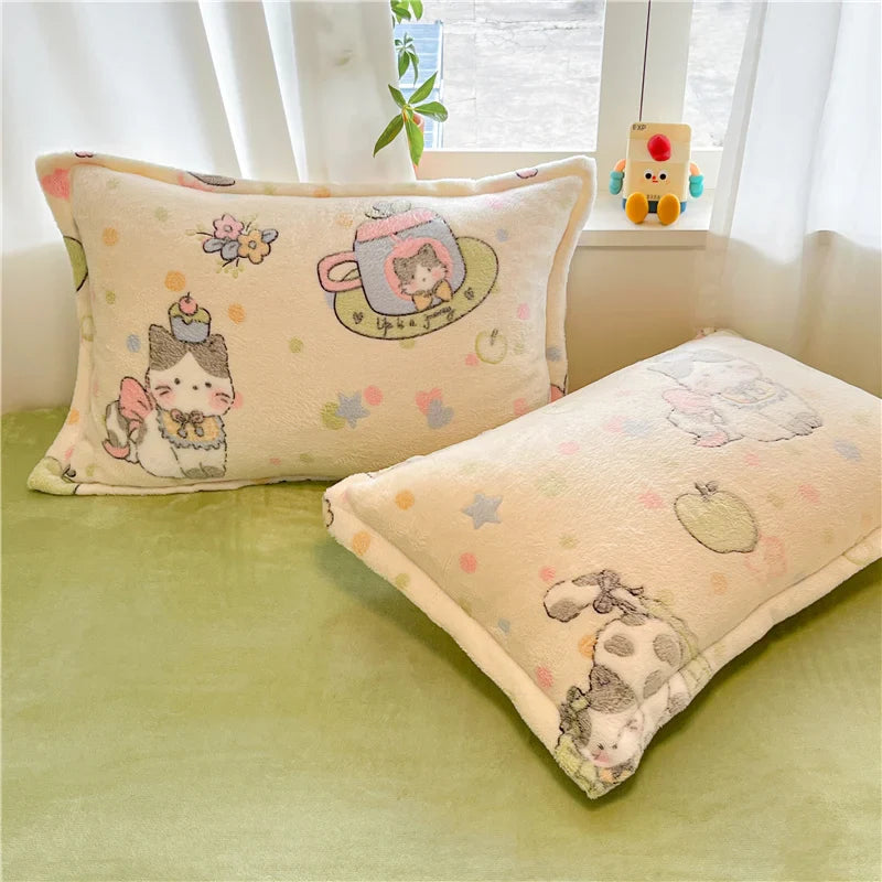 2pcs Fluffy Plush Pillowcase