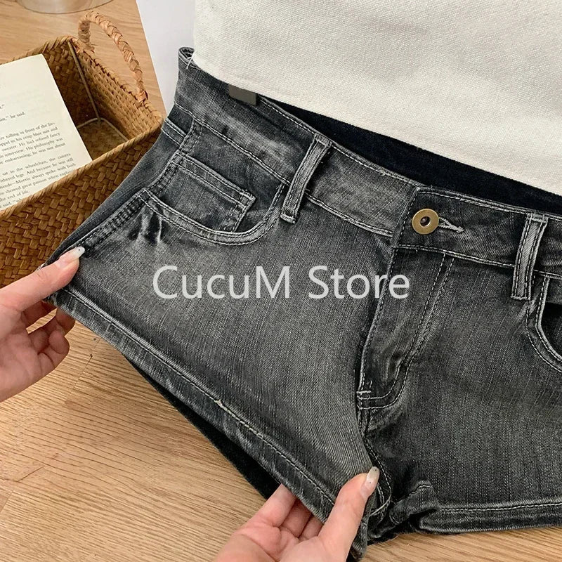 Harajuku jeans Shorts y2k Grunge Vintage streetwear beach jorts clothes 2000s Denim Pants Japanese