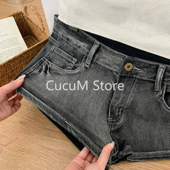 Harajuku jeans Shorts y2k Grunge Vintage streetwear beach jorts clothes 2000s Denim Pants Japanese