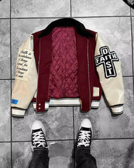 American Oversize Letter Embroidery Flocking Baggy Couple Baseball Uniform Jacket Y2K Punk Gothic Top