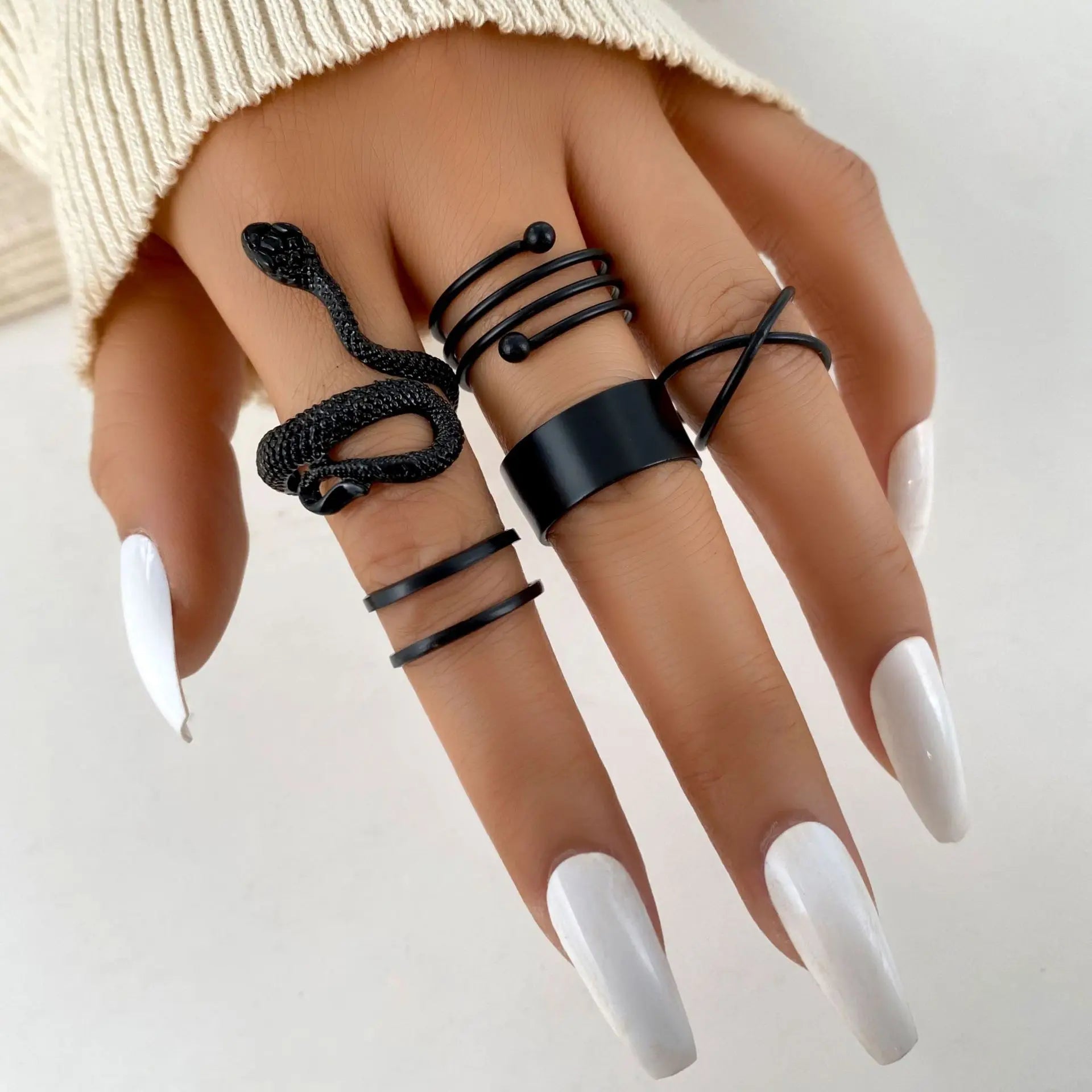 The Tide Cool Ring Set Korean Ring Ring Net Red Jewelry Not Fade Color Ring Cold Wind Hip Hop Index Finger Ring