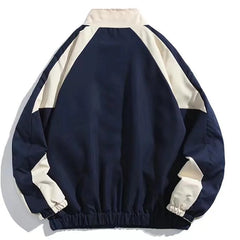 Hip Hop Varsity Jacket High Street Patchwork Color Block Windbreaker Coats Thin College Jackets