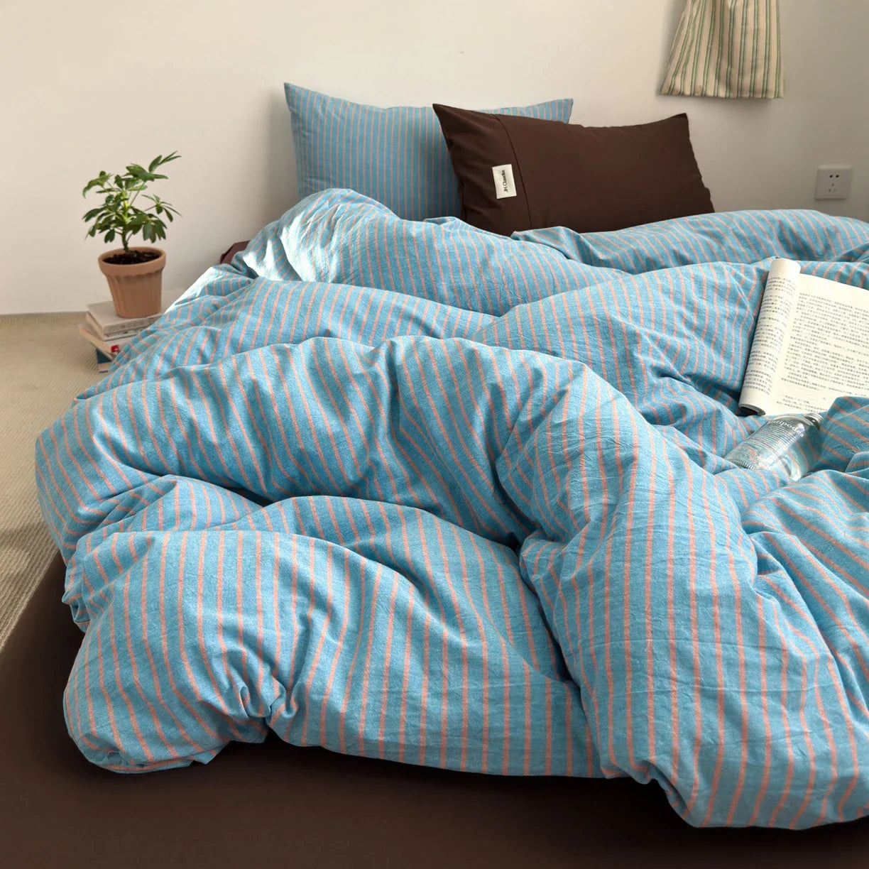 100%Cotton Striped Duvet Cover Set