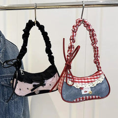 Grid Mini Handbags Adjustable Shoulder strap Korean Hand-held Commuting bag Single-shoulder Crossbody bag Underarm pouch