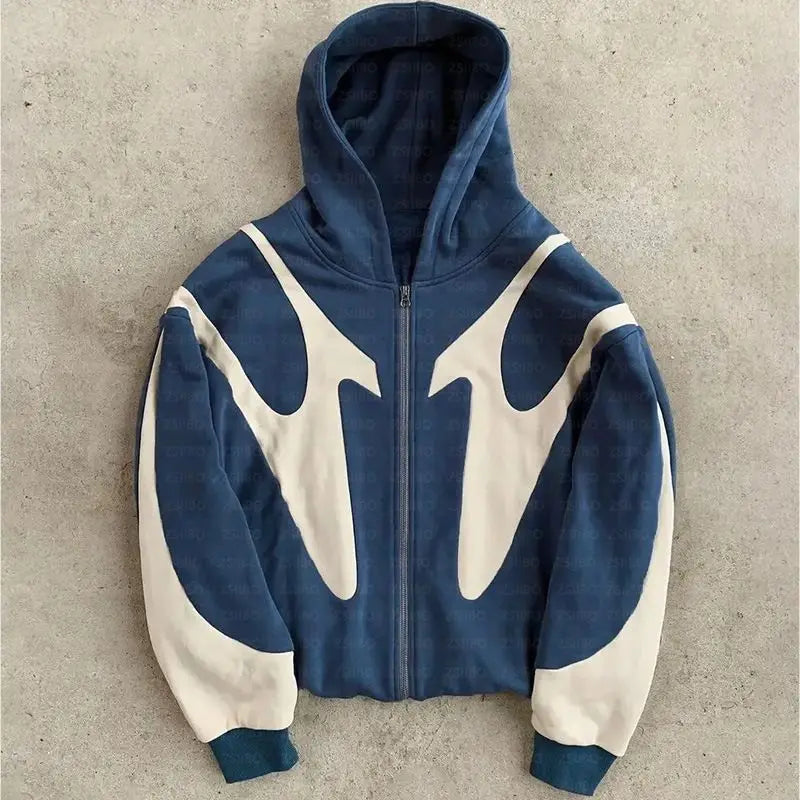 Harajuku Street Hip Hop Cross Hoodies Splicing Zipper Sweatshirt Hoodie y2k Harajuku Gothic Coat Hoodie Female